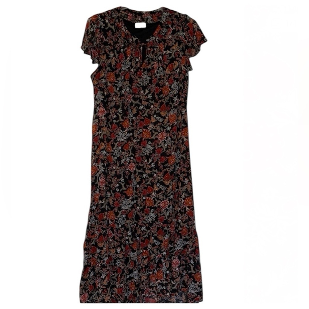Cloth & Portrait Boho Maxi Dress w Ruffle Hem & Flutter Sleeve Women’s XXL 2X